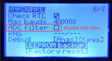 Disable ADC Filter
